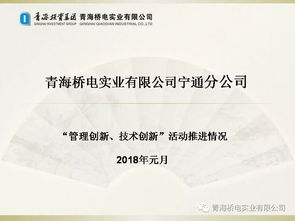 青海投資集團橋電實業公司 以技術創新為引擎，以管理提升為抓手，全面推動實業投資管理提質增效
